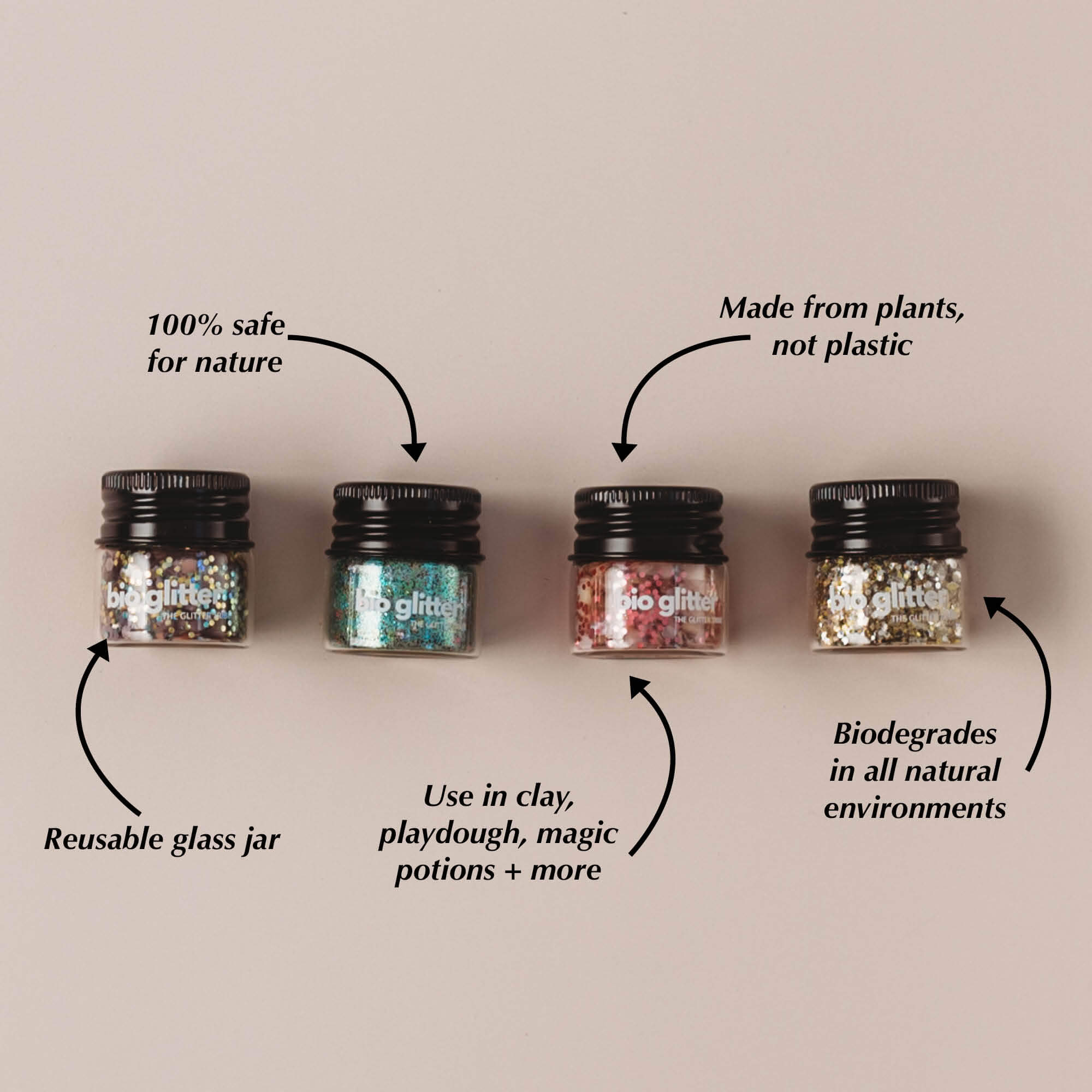 Eco glitter, made from plants, not plastic by The Glitter Tribe from Your Wild Books.