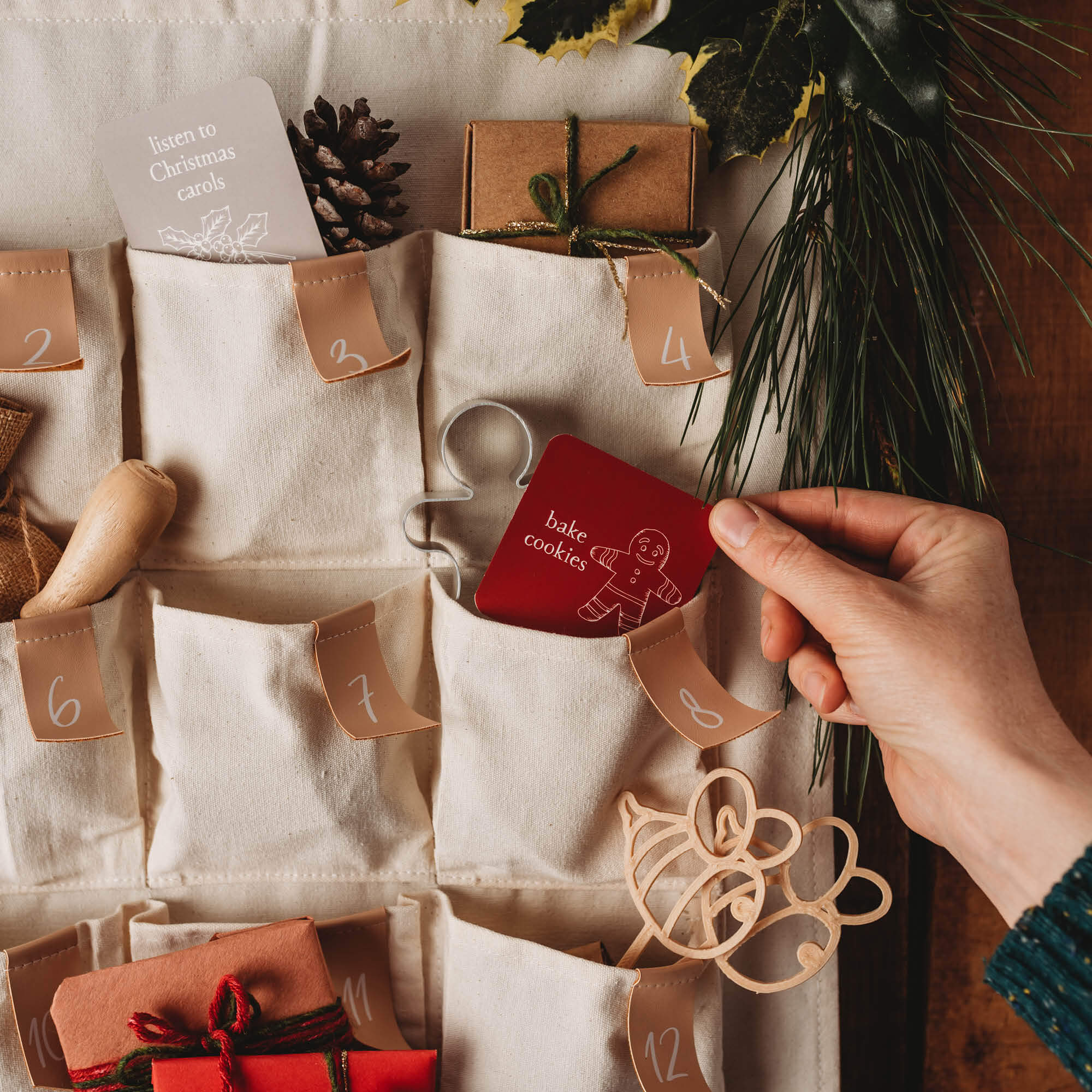 Advent Calendar Cards made in Australia by Your Wild Books to encourage creativity and family connection. Card says &