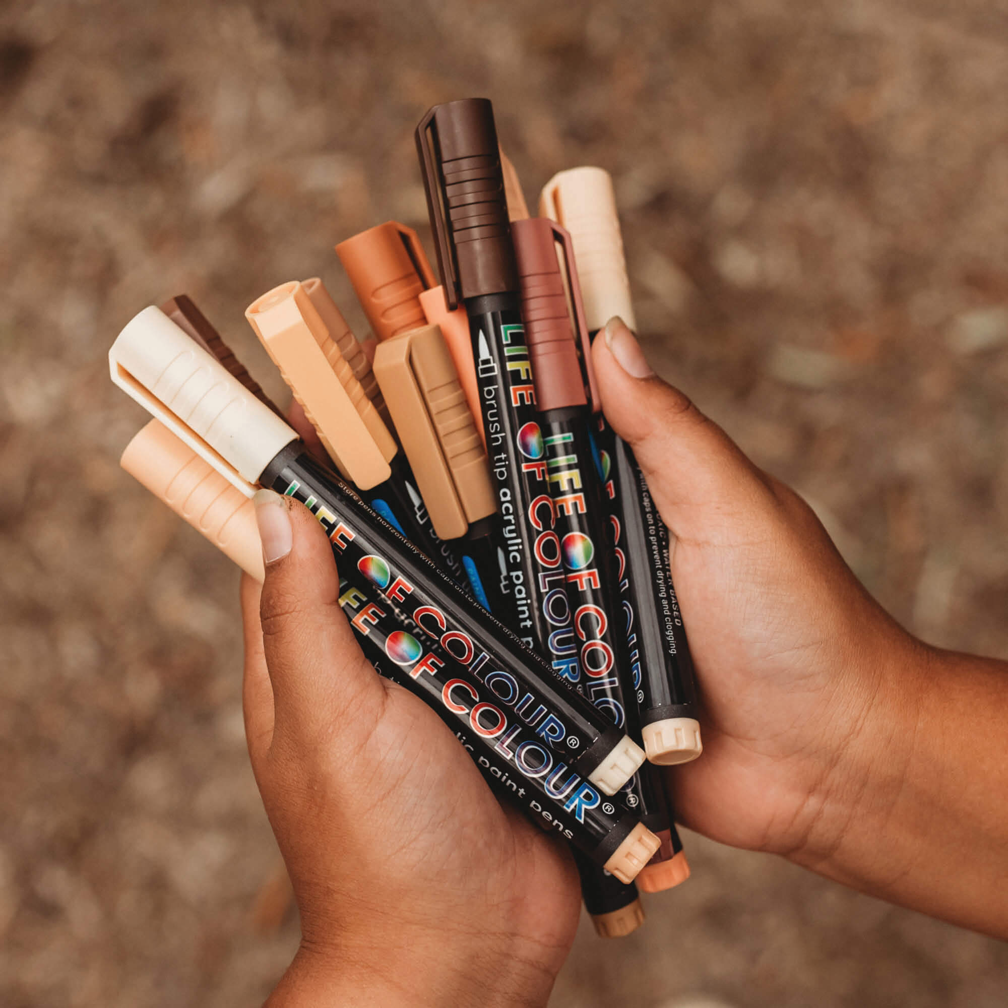 Skin tones brush tip paint pens from Life of Colour in Your Wild Books shop