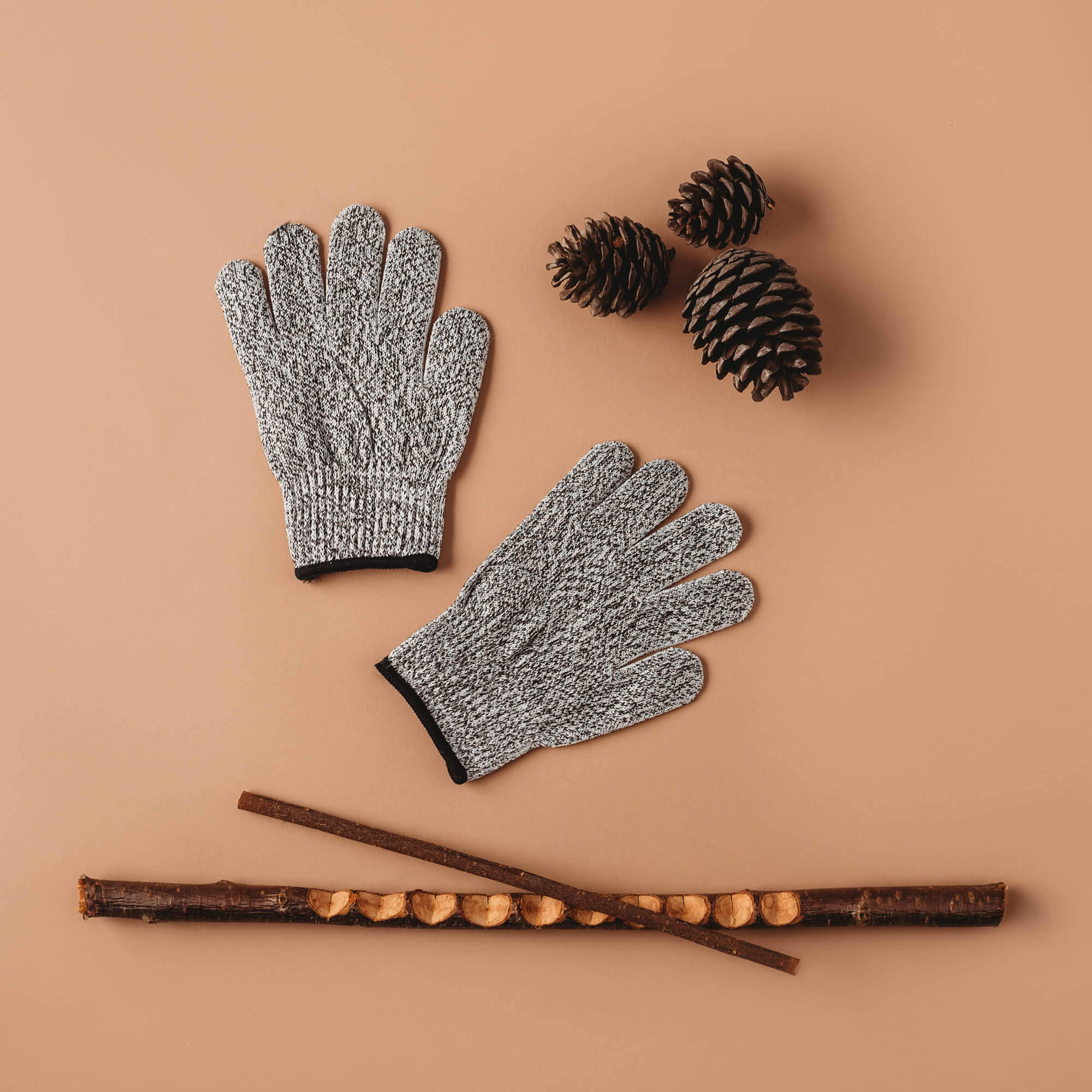 Cut resistant gloves for kids when doing wood whittling and using other tools for nature craft, from Your Wild Books. Level 5 HPPE protection.