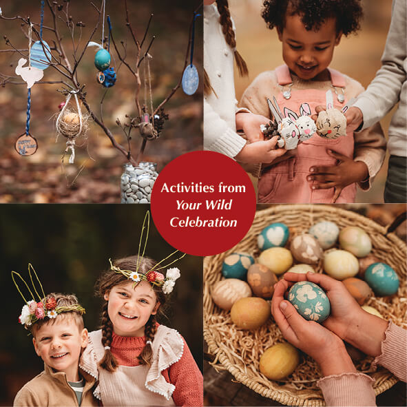 Some of the activities from Your Wild Celebration book, nature craft for Christmas, Easter, birthdays and more. Made in Australia by Your Wild Books.