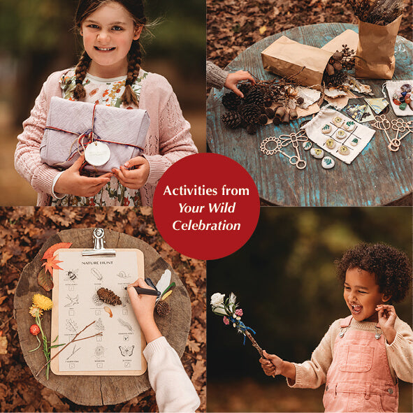 Some of the activities from Your Wild Celebration book, nature craft for Christmas, Easter, birthdays and more. Made in Australia by Your Wild Books.