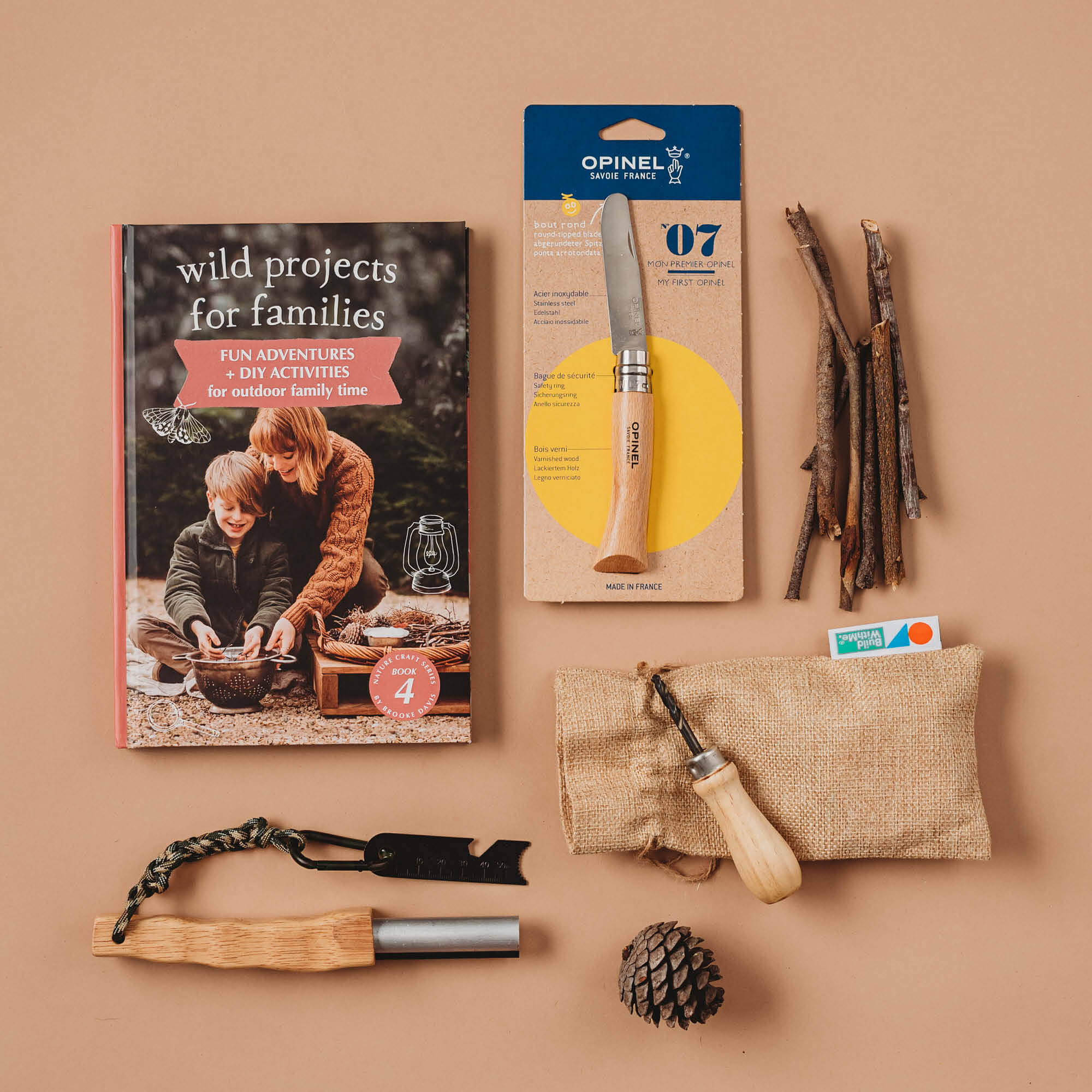 Real Tools Bundle | Includes book, hand drill, whittling knife and fire ...