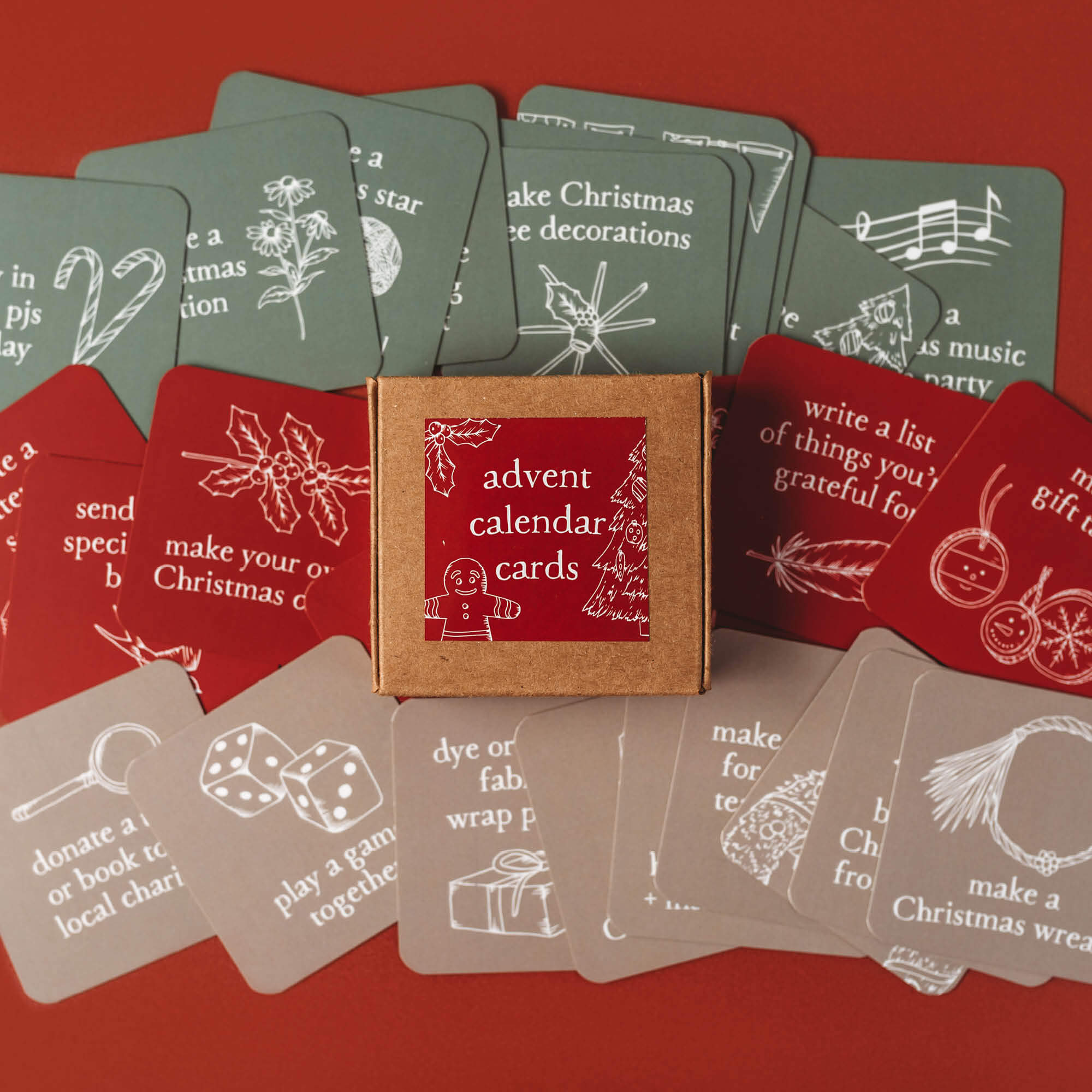 Advent Calendar Cards made in Australia by Your Wild Books to encourage creativity and family connection.