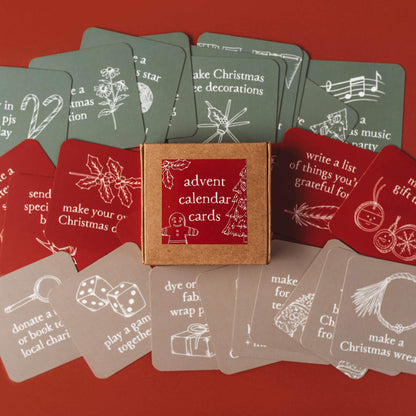 Advent Calendar Cards made in Australia by Your Wild Books to encourage creativity and family connection.