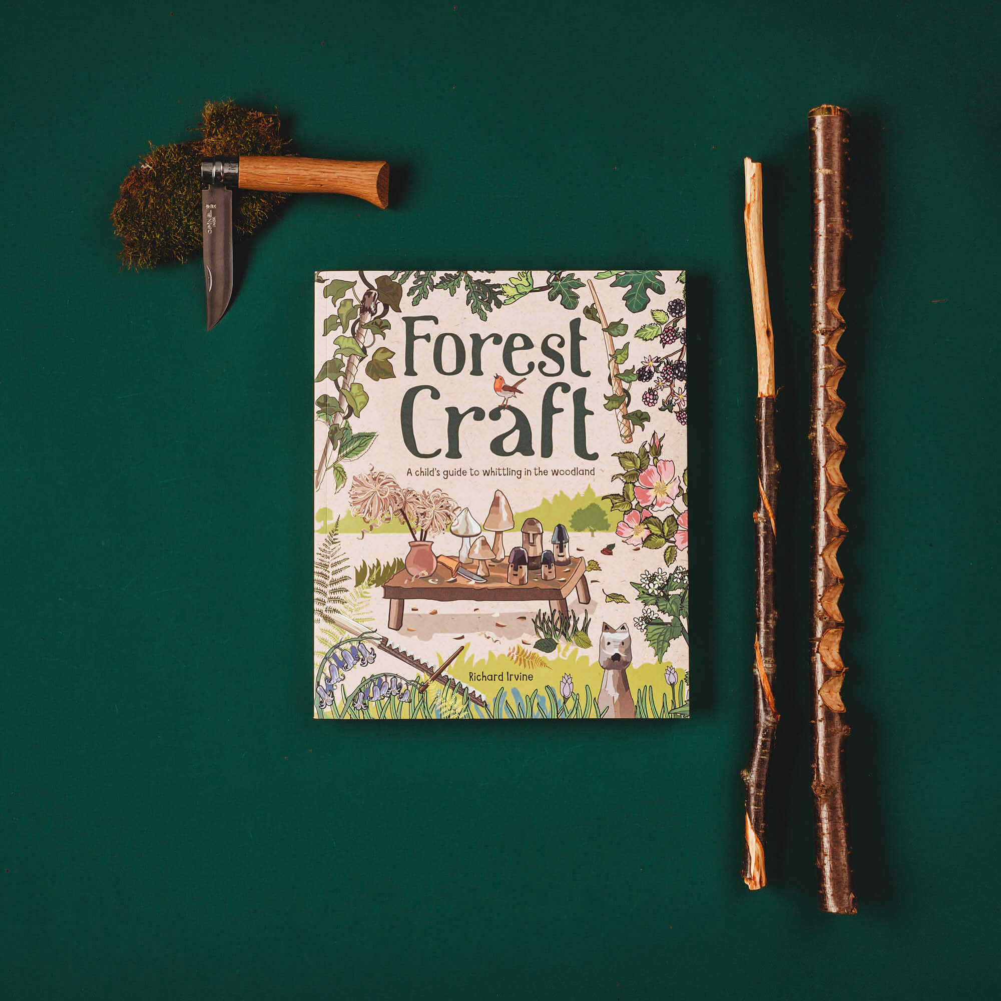 Flat lay of Book Forest Craft, a child&
