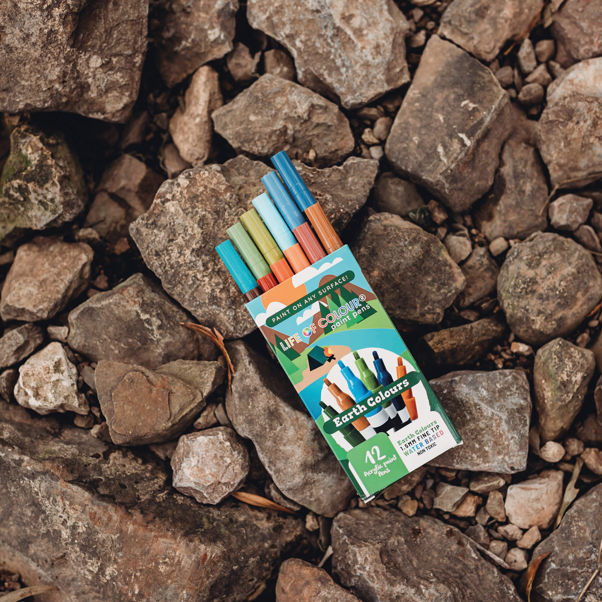 Earth colours fine  tip paint pens from Life of Colour in Your Wild Books shop