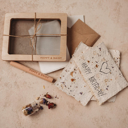 Paper Making Bundle includes Wild Celebrations book, Paper Making kit from Poppy and Daisy and two packets of seeds from Heirloom Harvest. All products are made in Australia.