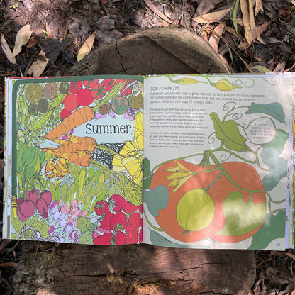 Pages about Summer gardening from Plant, Sow, Make and Grow kids gardening book by Esther Coombs from Your Wild Books.