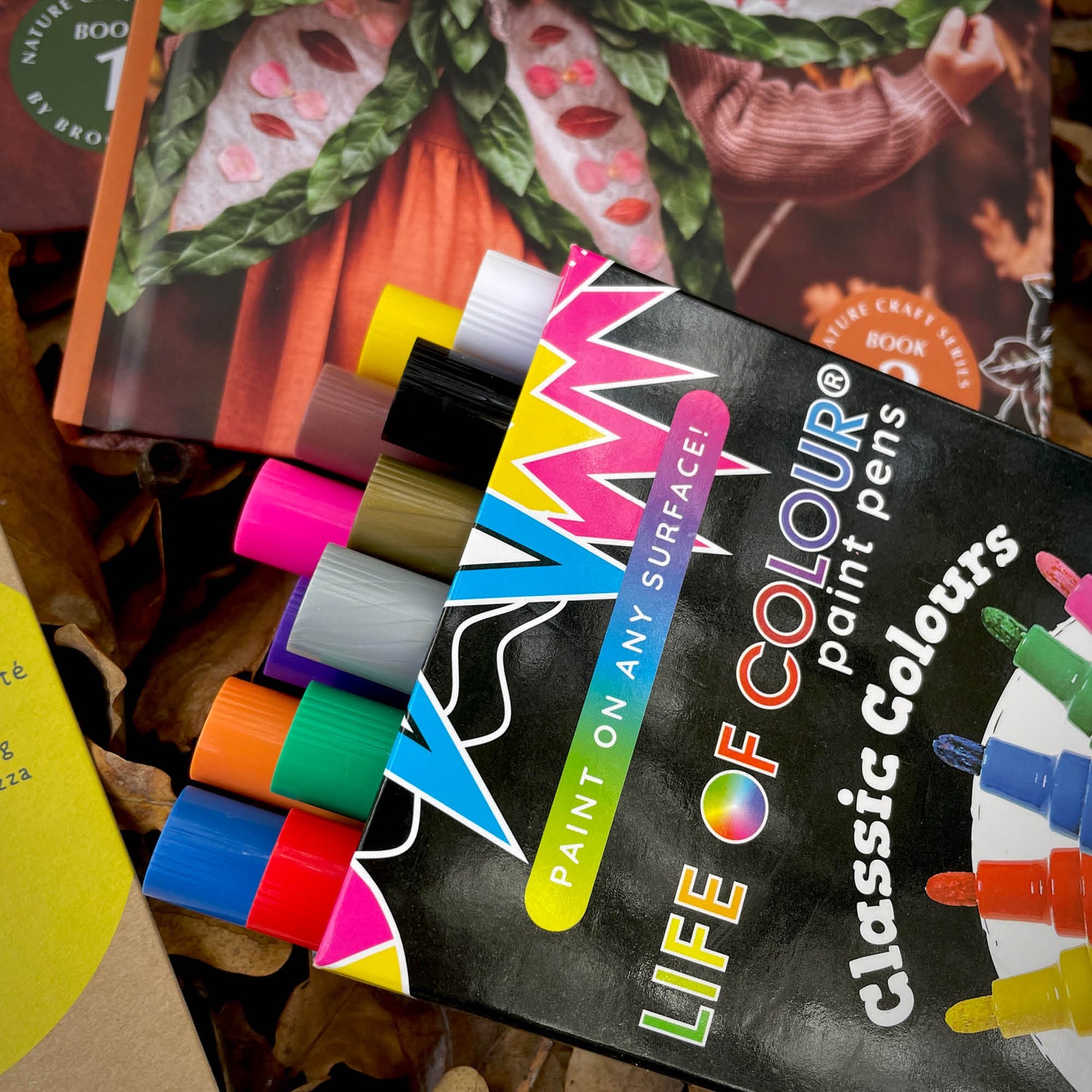Nature Craft Starter Pack from Your Wild Books includes Wild Imagination book, Wild Child book, paint pens in classic colours and an opinel beginners whittling knife. Save 20%