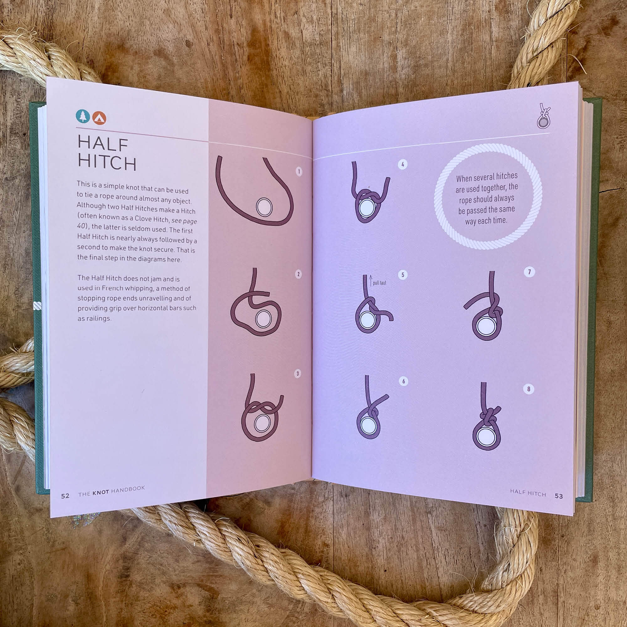 Popular knot example from The Knot Handbook by George Lewis, 50 essential knots and their uses, part of the nature inspired range at Your Wild Books 