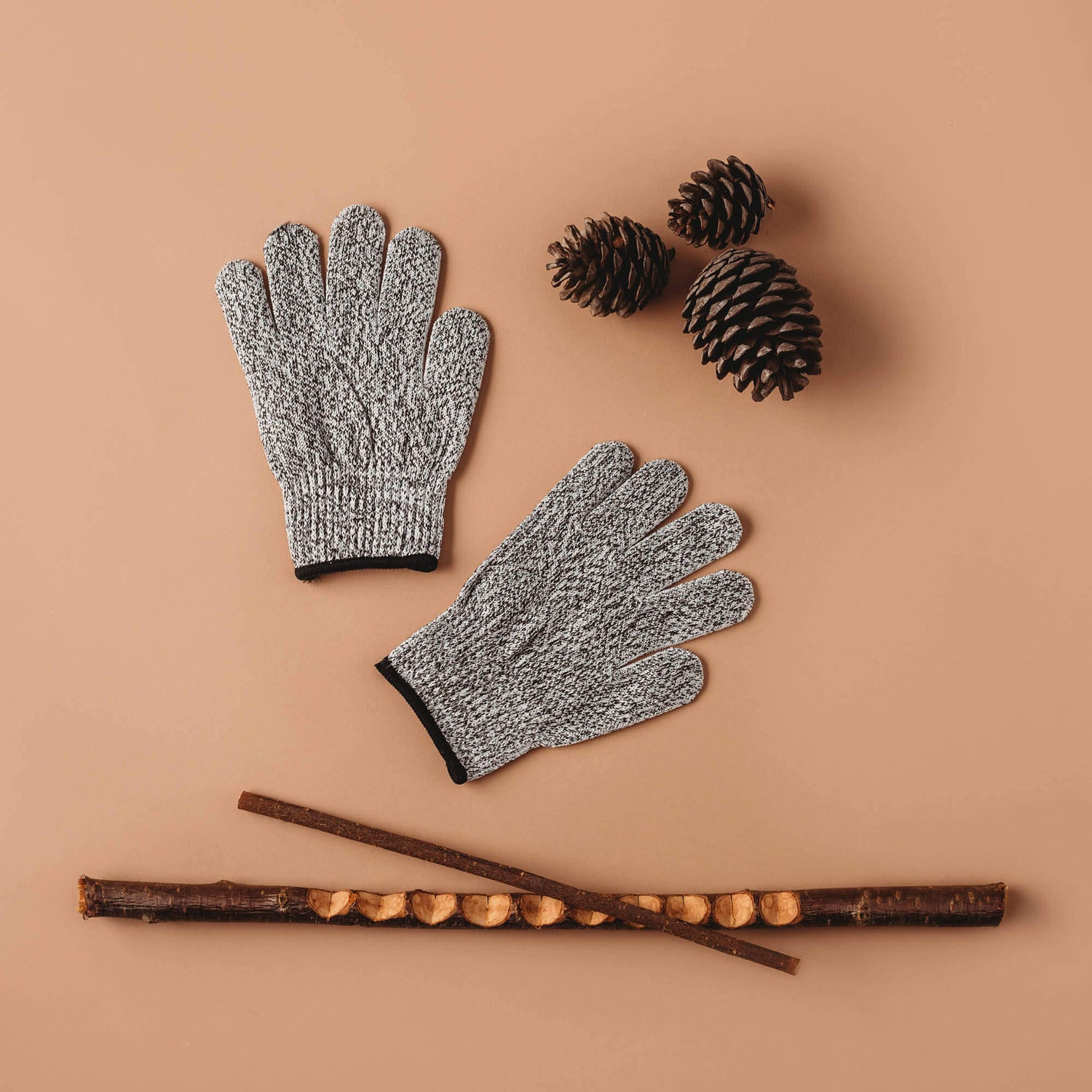 Cut resistant gloves for kids when doing wood whittling and using other tools for nature craft, from Your Wild Books. Level 5 HPPE protection.