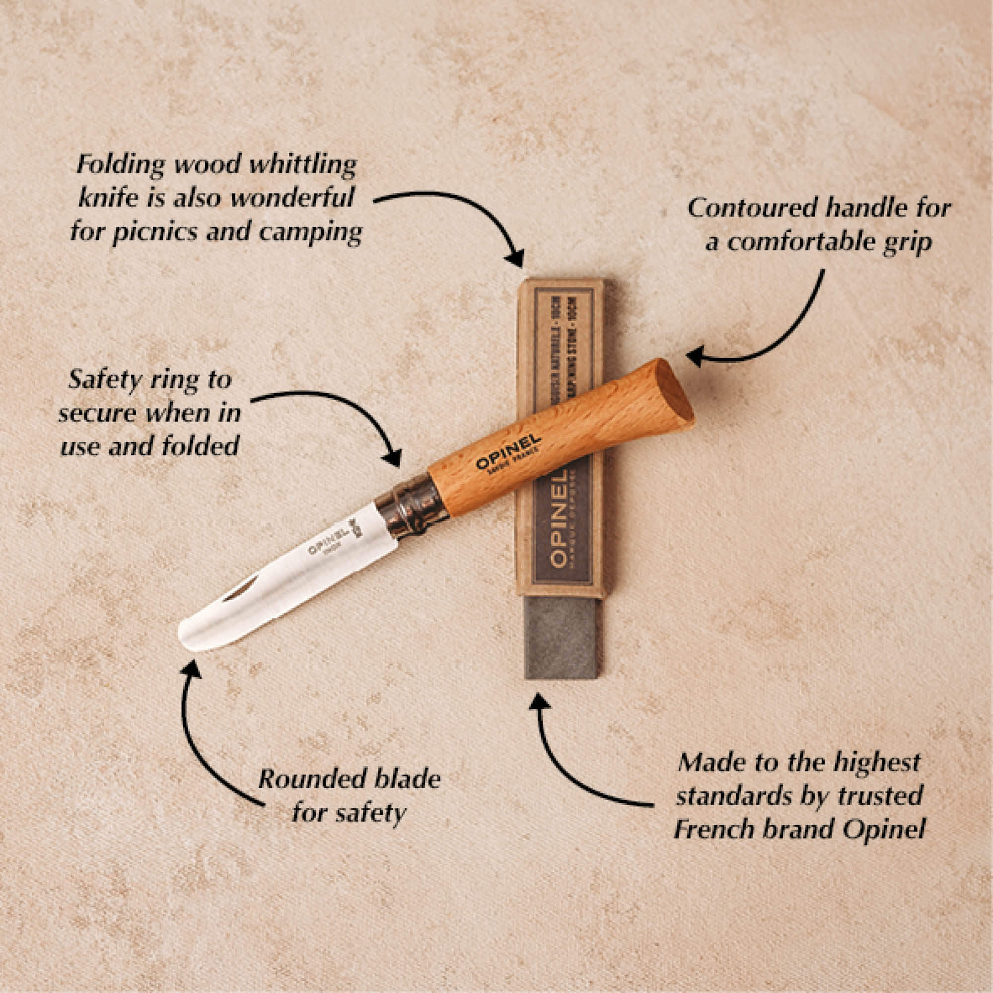 Wood whittling knives for kids for all your nature craft projects, suitable for beginners and advanced woodworkers. Made by Opinel from Your Wild Books.