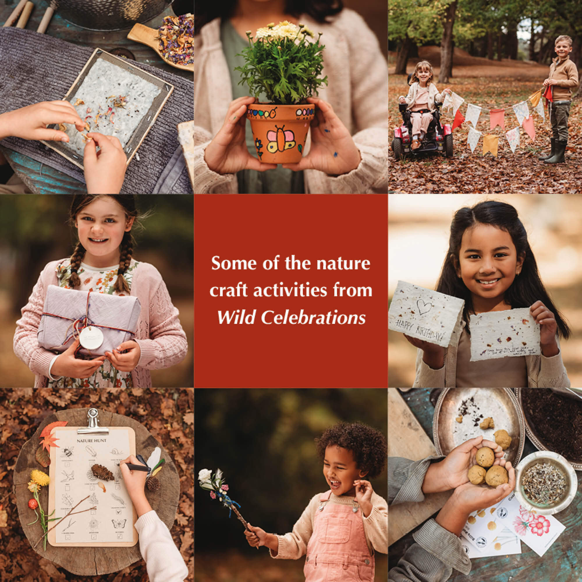 Some of the nature craft activities from Wild Celebrations book, with nature craft for Christmas, Easter, the Season and birthday parties. Made in Australia by Your Wild Books.