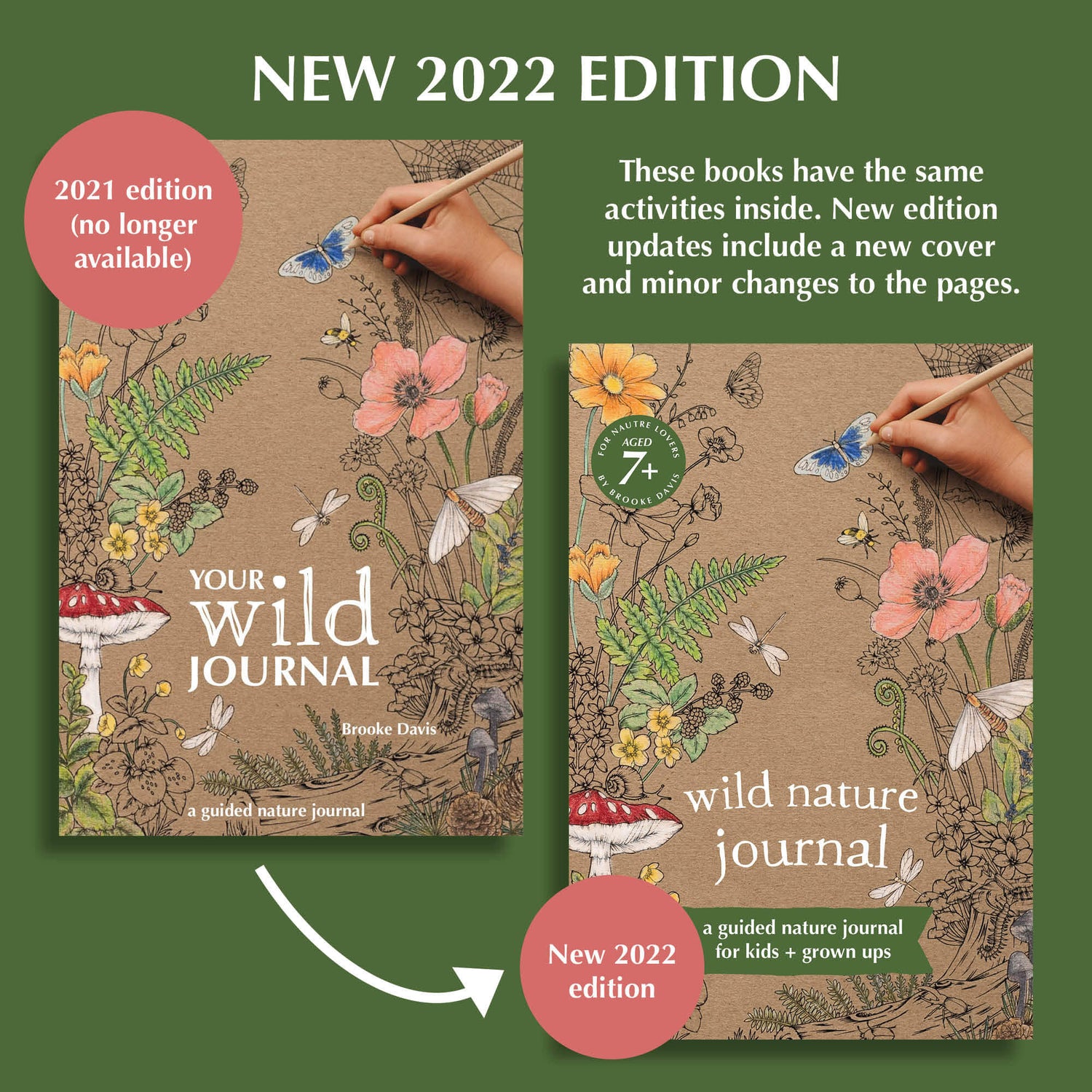 Editions of Wild Nature Journal, a guided nature journal for kids and grown ups is made in Australia by Your Wild Books.