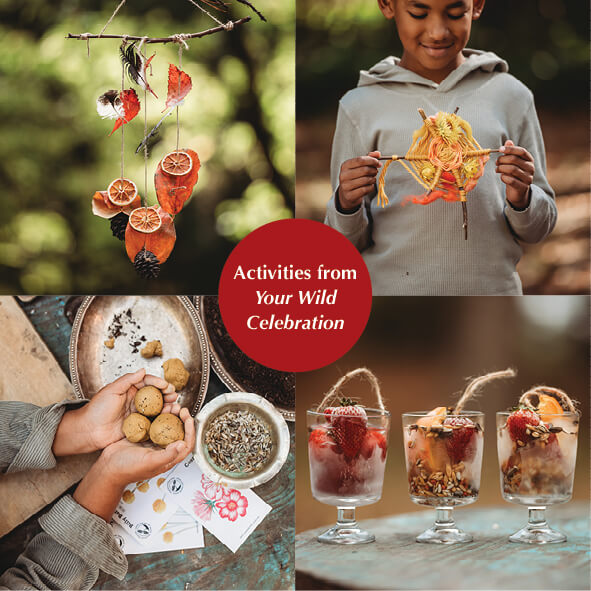 Some of the activities from Your Wild Celebration book, nature craft for Christmas, Easter, birthdays and more. Made in Australia by Your Wild Books.