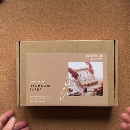 Video showing contents from Paper making kit to make DIY paper at home. Plastic free kit made in Australia by Poppy and Daisy. From Your Wild Books