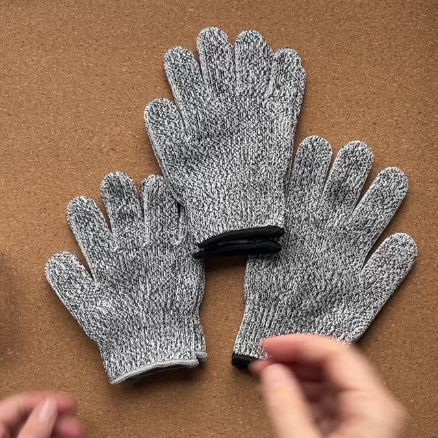 Cut resistant gloves for kids when doing wood whittling and using other tools for nature craft, from Your Wild Books. Level 5 HPPE protection.